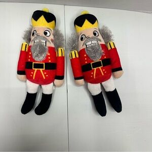 HTF Rare Barkbox Norm The Nutcrackers, 1 Squeaks And 1 Has A Rattle Whistle
